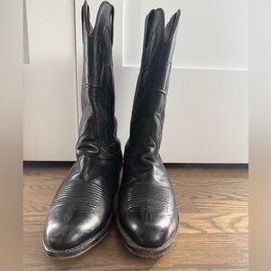 Lucchese Black Western Leather Boots Men’s Size 9